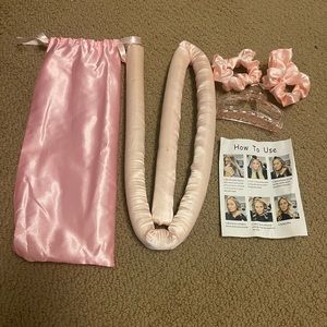 Satin heatless curling set